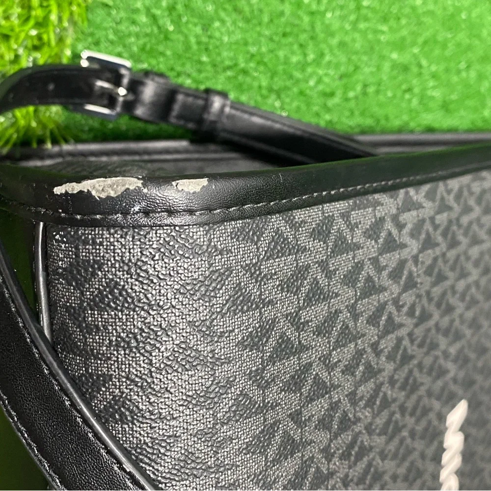 Michael Kors Black Signature Tote Bag With Wallet 13”x15”x7”